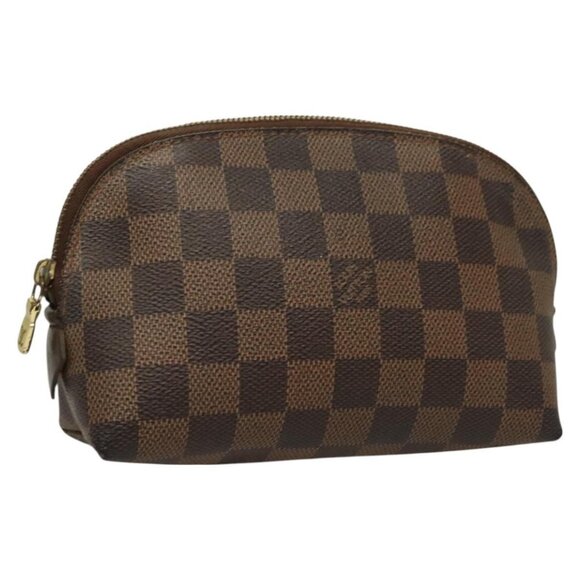 LOUIS VUITTON Damier Ebene Pochette Cosmetic PM Pouch N47516 LV Auth BA3094 - Picture 1 of 16
